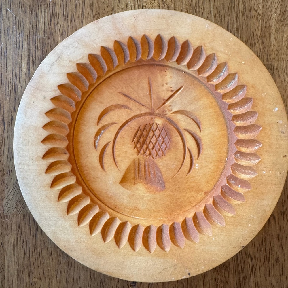 Vtg Stanley Whyte Scottish Thistle Wood Shortbread Mold Pathhead Scotland 8.5”